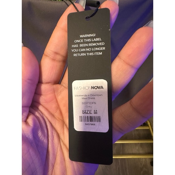 Double Lined Bodycon Maxi Dress in Gray- Size Medium - Picture 8 of 12